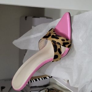 Shein,size 6.5,leopard Pattern mule heels